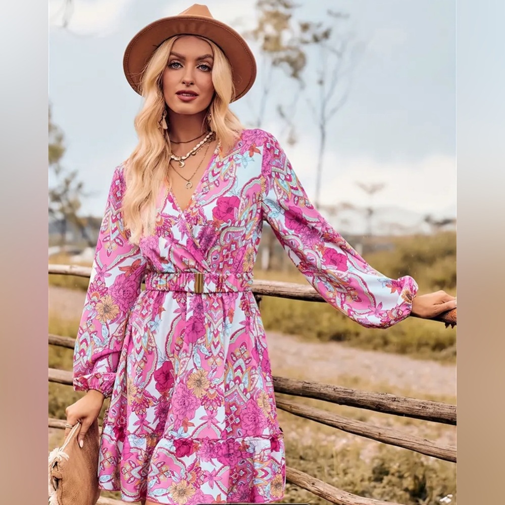 NIP Pink Floral Dress - Picture 2 of 5